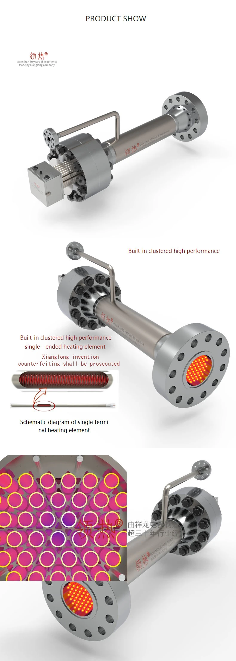 High Temperature High Pressure Supercritical Flange Tubular Super Steam Heater for Industrial