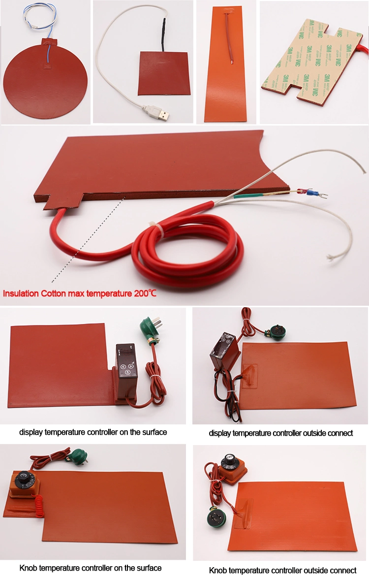 Custom 12V 24V 220V Whole Oven Heating Element Flexible Heating Pad Silicone Rubber Heater