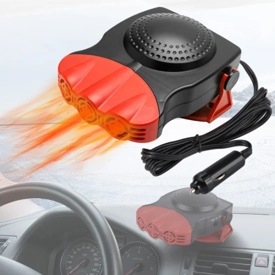 Piccola ventola di riscaldamento/raffreddamento portatile rossa 2 in 1 da 12 V per riscaldatore per auto, ventola di sbrinamento, riscaldatore per auto